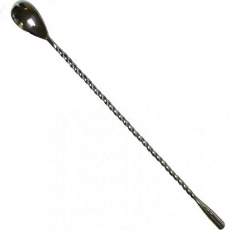 Ложка барная 33см витая с каплей нержавеющая сталь